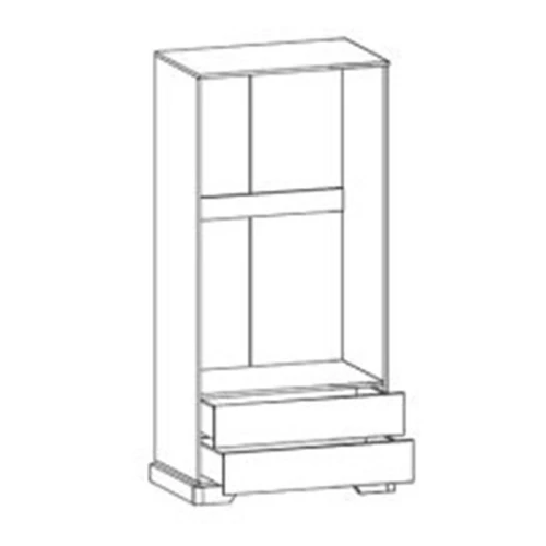 Ντουλάπα Jaden Δίφυλλη Golden Oak-Λευκό Antique 101X62X197,5Εκ