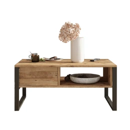 Τραπέζι Σαλονιού Honora Oak-Μαύρο 100X60X44,5Εκ
