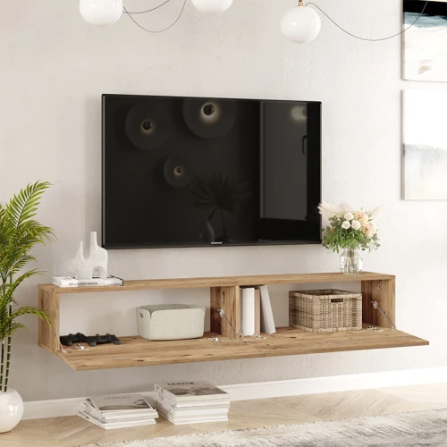 Έπιπλο Τηλεόρασης Επιτοίχιο Dello Sonoma 180X31.6X29.6Εκ