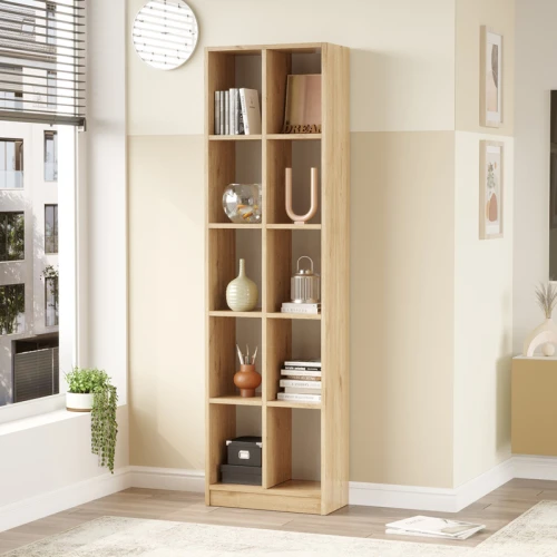 Βιβλιοθήκη Oteca 10Θέσεων Oak 51.1X25.4X180Εκ