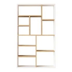 Βιβλιοθήκη Boteca 10Θέσεων Σε Oak-Λευκή Απόχρωση 75X22X123.6Εκ