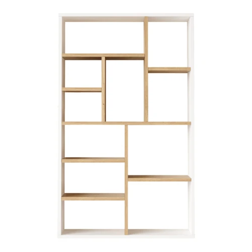 Βιβλιοθήκη Boteca 10Θέσεων Σε Oak-Λευκή Απόχρωση 75X22X123.6Εκ
