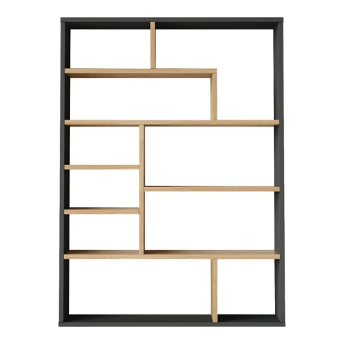 Βιβλιοθήκη Decora Σε Φυσική-Ανθρακί Απόχρωση 90X22X123.6Εκ