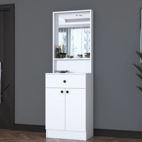 Έπιπλο Εισόδου Rockder Λευκό Μελαμίνης 60X35.5X182.8Εκ