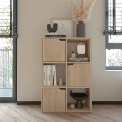 Βιβλιοθήκη Bookel Μελαμίνης Σε Sonoma Απόχρωση 59.5X27.5X89Εκ