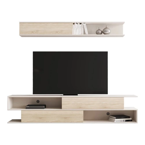 Σύνθετο Σαλονιού Brick Σε Sonoma Oak-Κρεμ Απόχρωση 240X40X50.4Εκ