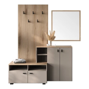 Έπιπλο Εισόδου Ebro Σε Oak-Cappuccino Απόχρωση 150.3X41.2X204.7Εκ