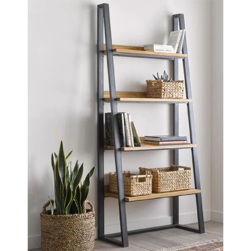 Βιβλιοθήκη Ryder Καρυδί-Μαύρο 75X36X185Εκ