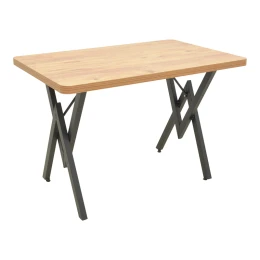 Τραπέζι Vertex Oak Με Μαύρα Μεταλλικά Πόδια 110X70X72Εκ