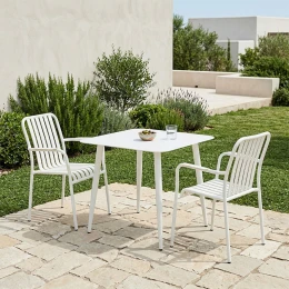 Τραπεζαρία Heven Vista Σετ 3Τεμ Λευκό Αλουμίνιο 80X80X72Εκ