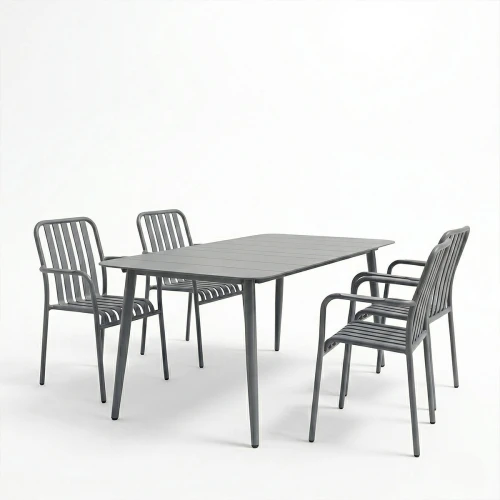 Τραπεζαρία Heven Vista Σετ 5Τεμ Ανθρακί Αλουμίνιο 150X80X72Εκ