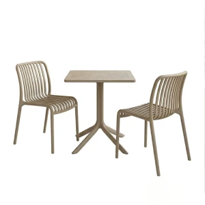 Τραπεζαρία Groovy Zoi Σετ 3Τεμ Cappuccino Pp 60X60X76Εκ