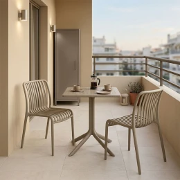 Τραπεζαρία Groovy Zoi Σετ 3Τεμ Cappuccino Pp 60X60X76Εκ