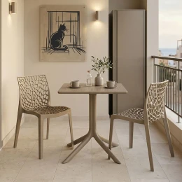 Τραπεζαρία Groovy Hush Σετ 3Τεμ Cappuccino Pp 60X60X76Εκ