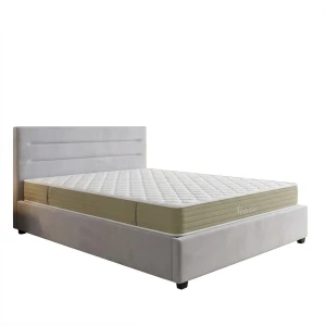 Κρεβάτι Με Στρώμα Και Αποθηκευτικό Χώρο Molito-Nemesis Βελούδο Γκρι 160X200Εκ