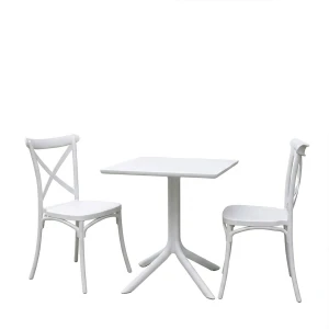 Τραπεζαρία Groovy Crossie Σετ 3Τεμ Λευκό Pp 60X60X76Εκ
