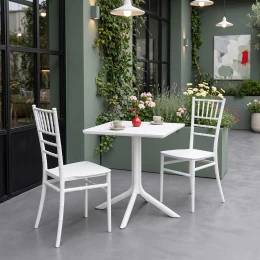 Τραπεζαρία Groovy Tifany I Σετ 3Τεμ Λευκό Pp 60X60X76Εκ