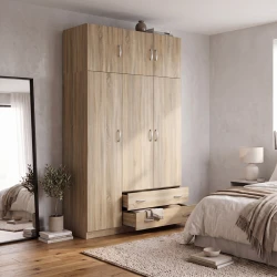 Ντουλάπα Τρίφυλλη Με Πατάρι Alvia Sonoma 150X51X240Εκ