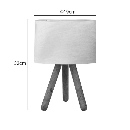 Επιτραπέζιο Φωτιστικό Pwl-1071 Ι Ε27 Μπεζ -Καρυδί Φ19X32Εκ