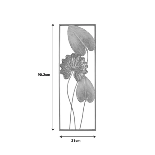 Διακοσμητικό Τοίχου Tropana Ii Inart Μέταλλο Σε Χρυσή Και Λευκή Απόχρωση 31X2.5X90.2Εκ