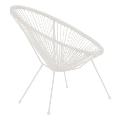 Πολυθρόνα Acapulco Μεταλλο-Pe Rattan Σε Λευκή Απόχρωση 68.5X74.5X84Εκ