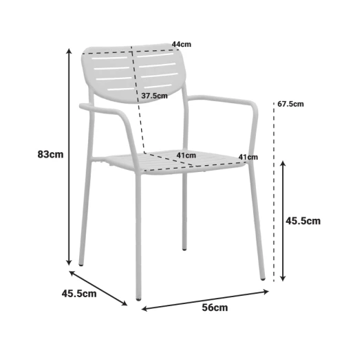 Πολυθρόνα Deraby Στοιβαζόμενη Κρεμ Μέταλλο 56X45.5X83Εκ