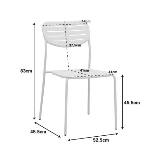 Καρέκλα Deraby Στοιβαζόμενη Κρεμ Μέταλλο 52.5X45.5X83Εκ