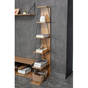 Βιβλιοθήκη Mini Tars Sonoma-Μαύρο 50X22X150Εκ