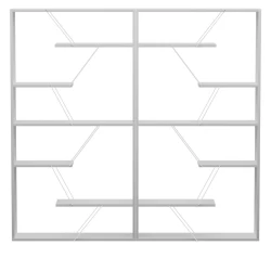 Βιβλιοθήκη Tars Γκρι-Λευκό 168X24X157Εκ