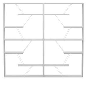 Βιβλιοθήκη Tars Γκρι-Λευκό 168X24X157Εκ