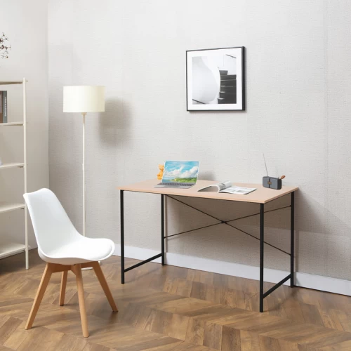 Γραφείο Εργασίας Senzia Σε Φυσική Απόχρωση Με Μαύρο Μέταλλο 120X60X75Εκ