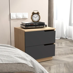 Κομοδίνο Verena Σε Φυσική-Ανθρακί Απόχρωση 48X40X48Εκ