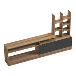 Σύνθετο Σαλονιού Seruno Oak - Μαύρο Μαρμάρου 170X25X100Εκ