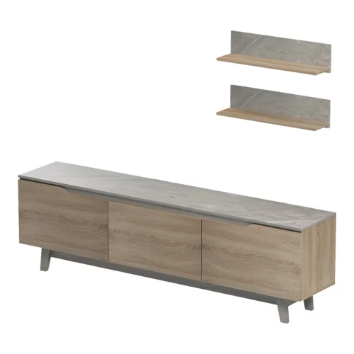 Σύνθετο Σαλονιού Kasia Μπεζ Μαρμάρου-Sonoma 180X35X48.5Εκ