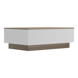 Τραπέζι Σαλονιού Winey Σε Sonoma-Λευκή Απόχρωση 90X60X31.5Εκ