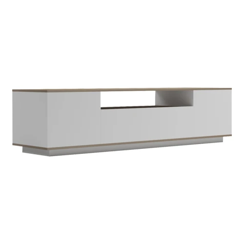 Έπιπλο Τηλεόρασης Winey Σε Sonoma-Λευκή Απόχρωση 180X44.5X44.5Εκ