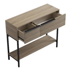 Κονσόλα Nordic Σε Sonoma-Μαύρη Απόχρωση 90X29,5X76Εκ