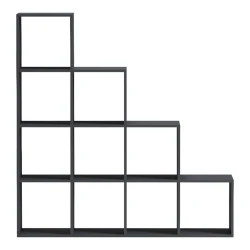Βιβλιοθήκη Scala Ανθρακί 129.5X29X129.5Εκ