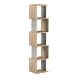 Βιβλιοθήκη Cubik Sonoma- Γκρι Μπεζ Οψη Μαρμάρου 35X30X161Εκ