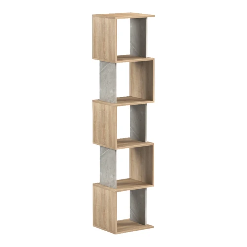 Βιβλιοθήκη Cubik Sonoma- Γκρι Μπεζ Οψη Μαρμάρου 35X30X161Εκ