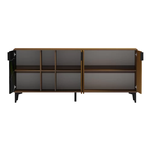Μπουφές Riba Καρυδί-Μαύρη Όψη Μαρμάρου 180X40X78Εκ