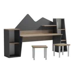 Παιδικό Γραφείο Με Σκαμπο Dualto Sonoma-Ανθρακί 180X30X93.6Εκ