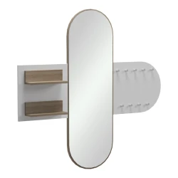 Κρεμάστρα Με Καθρέπτη Baunty Sonoma-Λευκό 125X11X122Εκ