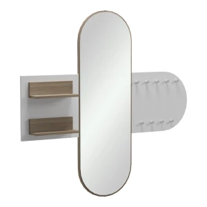 Κρεμάστρα Με Καθρέπτη Baunty Sonoma-Λευκό 125X11X122Εκ