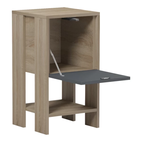 Κομοδίνο Reppo Sonoma-Ανθρακί 30X30X55Εκ