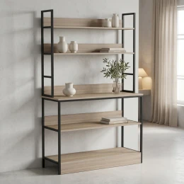 Επιδαπέδια Ραφιέρα Oranis Sonoma-Μαύρο 105X38X165Εκ