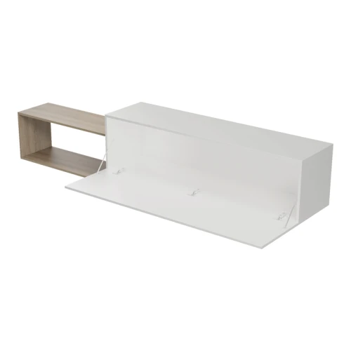 Έπιπλο Τηλεόρασης Επιτοίχιο Olande Sonoma-Λευκό 210X35X48Εκ