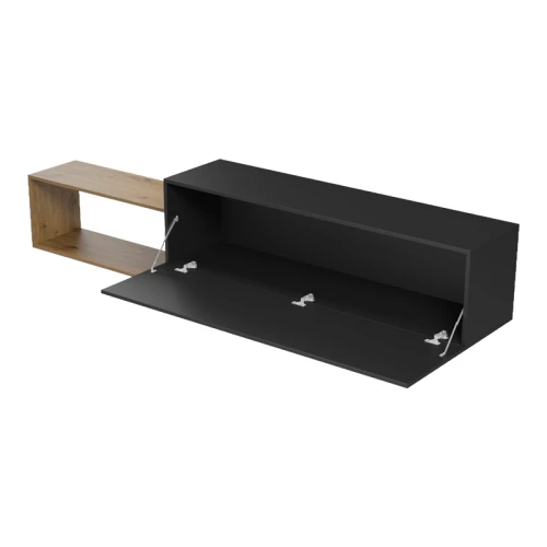 Έπιπλο Τηλεόρασης Επιτοίχιο Olande Oak-Μαύρο 210X35X48Εκ