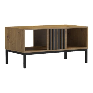Τραπέζι Σαλονιού Delanka Oak-Μαύρο 92X50X46Εκ