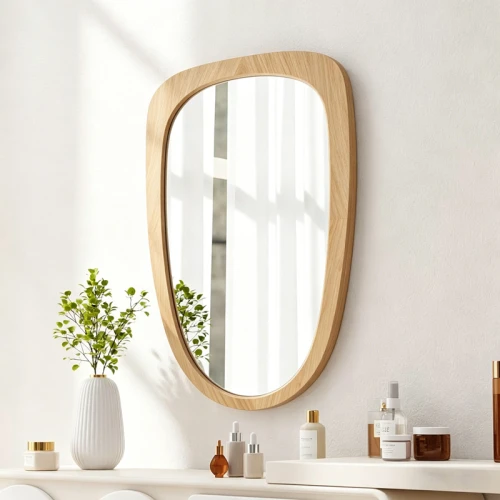 Καθρέπτης Phaedra Mdf Σε Φυσική Απόχρωση 74X2,5X120 Εκ